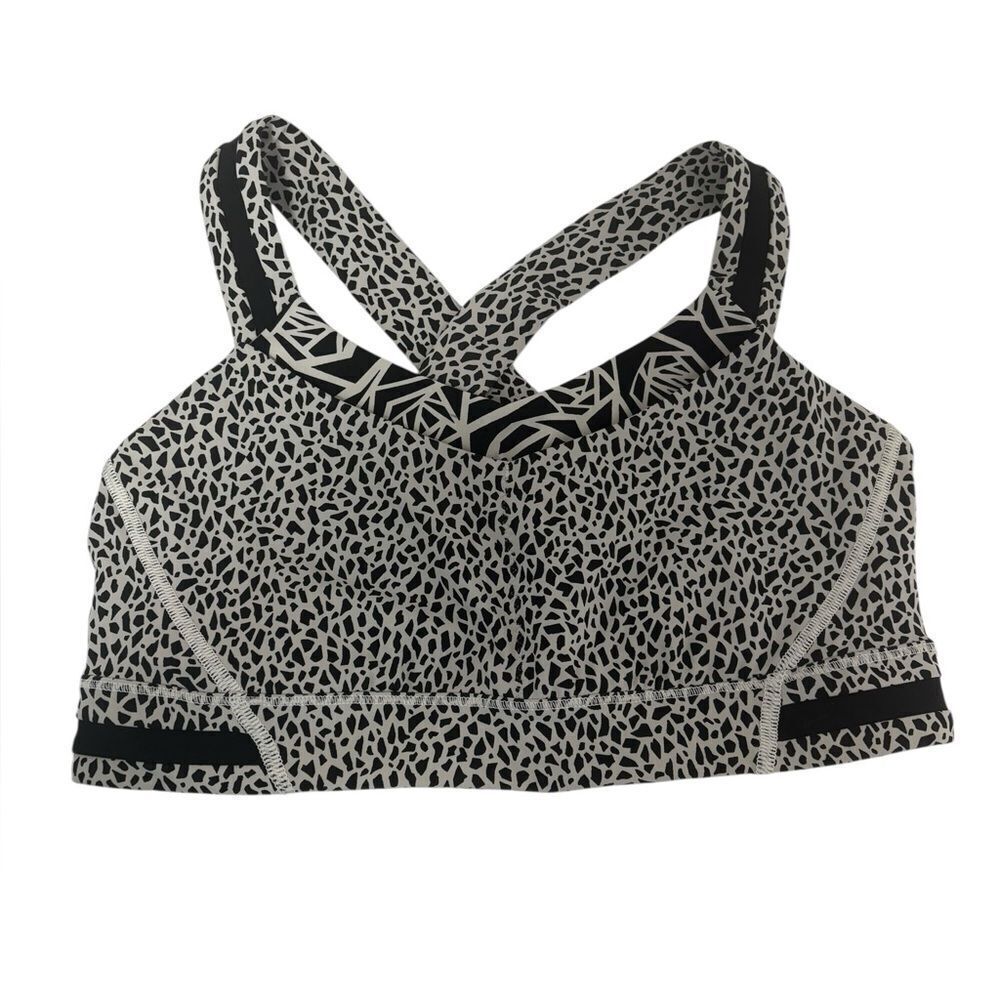 lululemon "Cheetah" Print Black & White Sports Bra Size 6